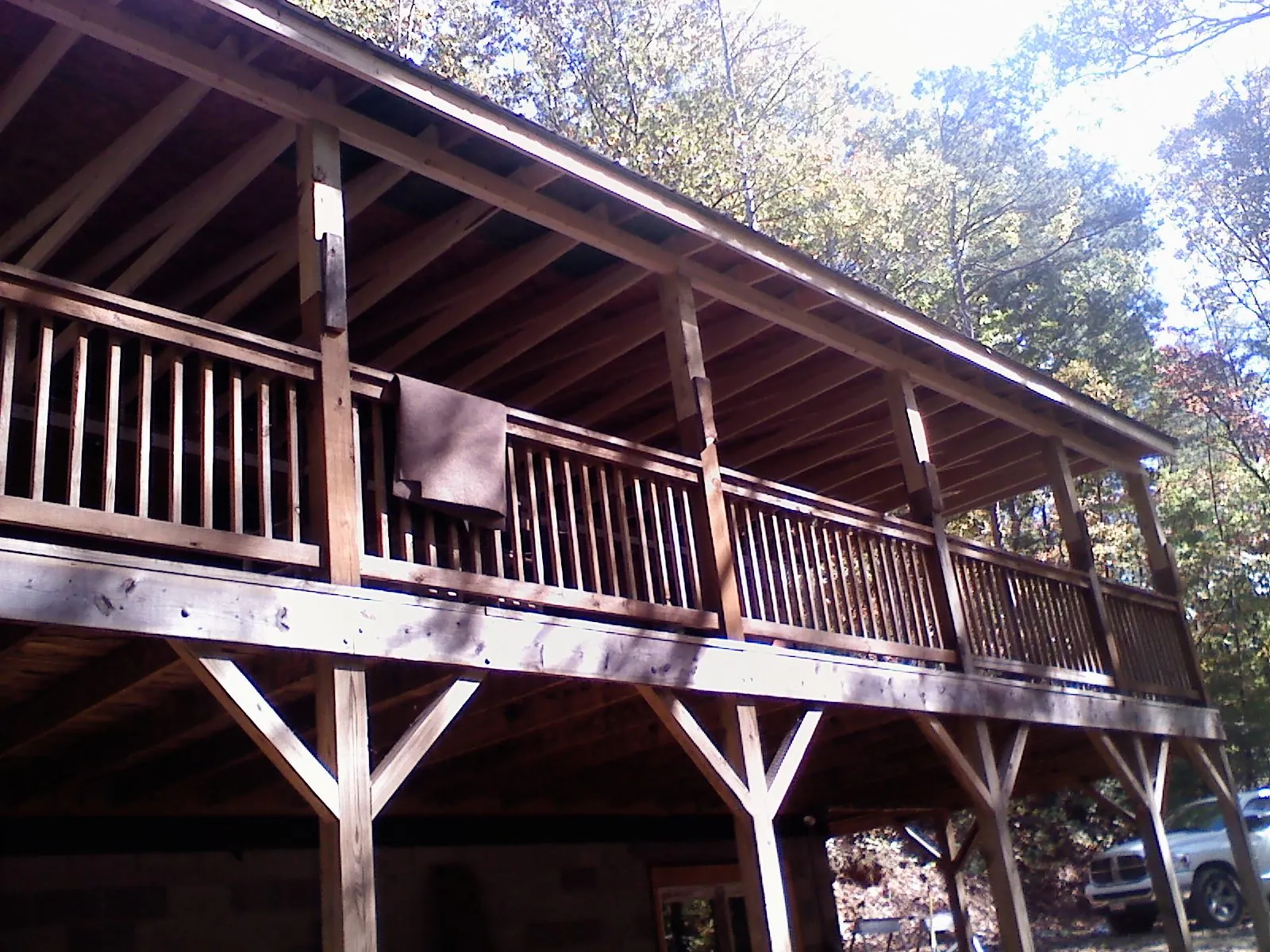 Timber framing under a new elevated porch and deck — Roof Leak Repair in Shartlesville by Roofing Brothers